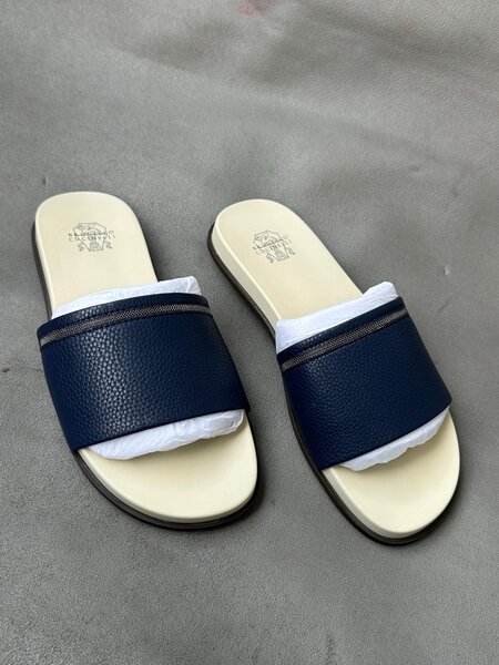 Sandales en cuir bleu