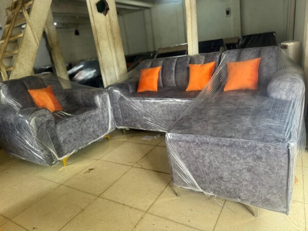 Canapé d'angle moderne gris