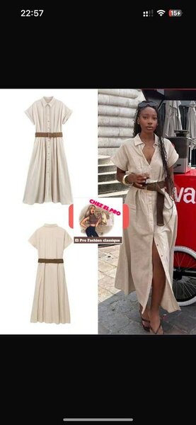 Robe chemise longue élégante