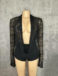 Cardigan en dentelle noir pour femme