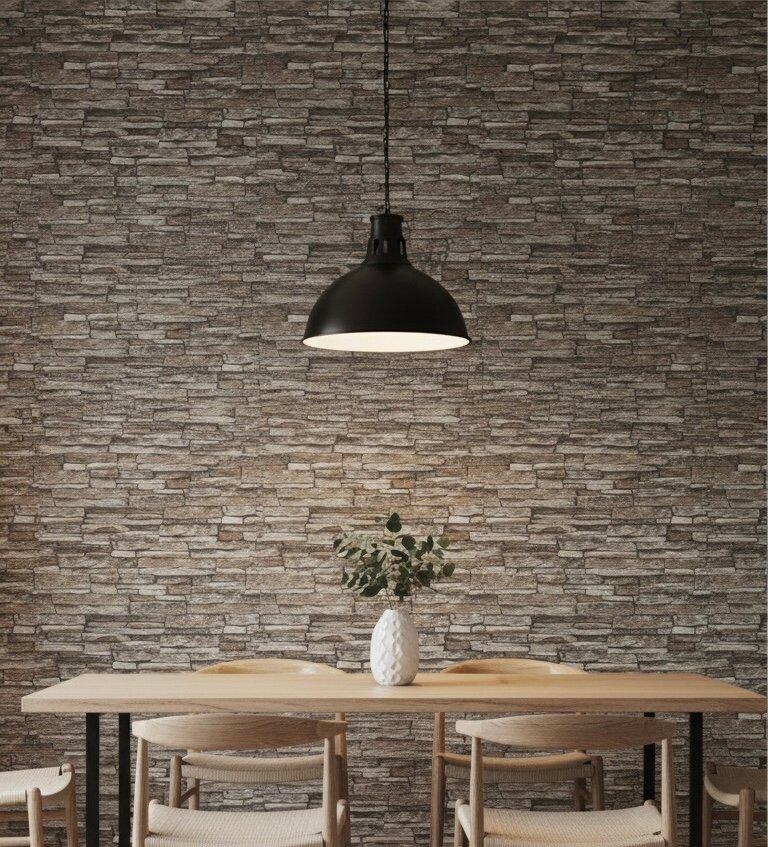 Papier peint effet pierre mur