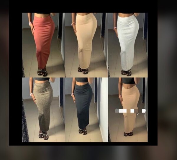 Jupe longue moulante multicolore