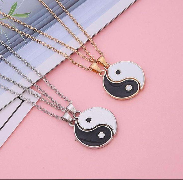 Collier Yin Yang en Acier Acier Inoxydable