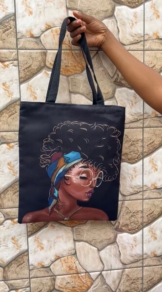 Sac cabas imprimé afro