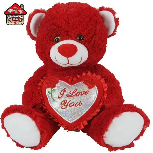Ours en peluche rouge avec cœur I Love You