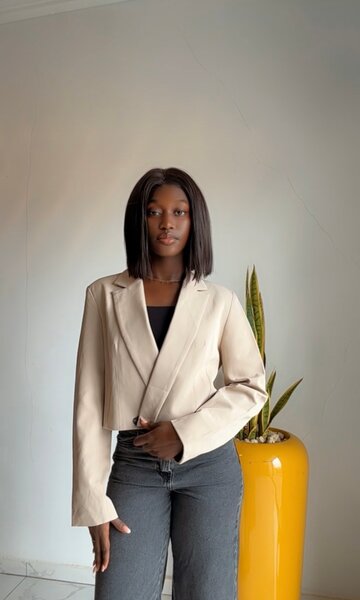Blazer beige femme élégant