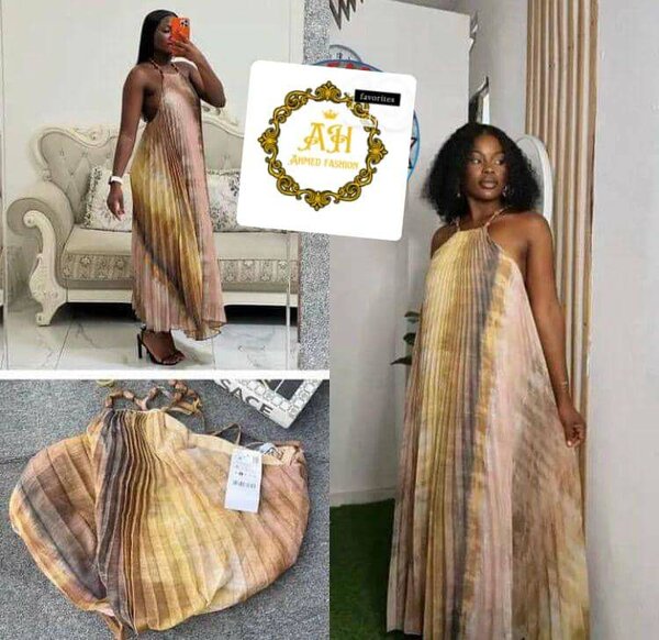 Robe longue plissée élégante