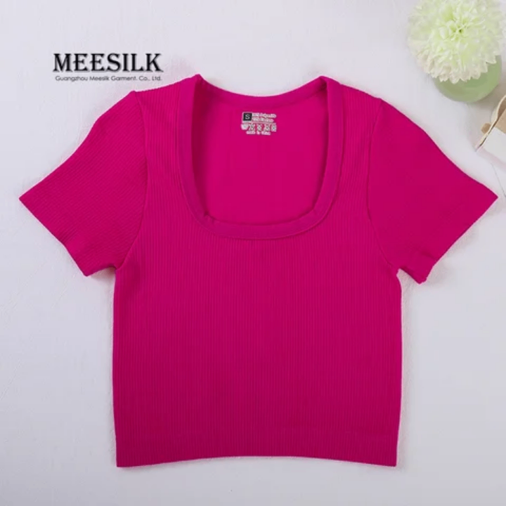 T-shirt court en coton Meesilk