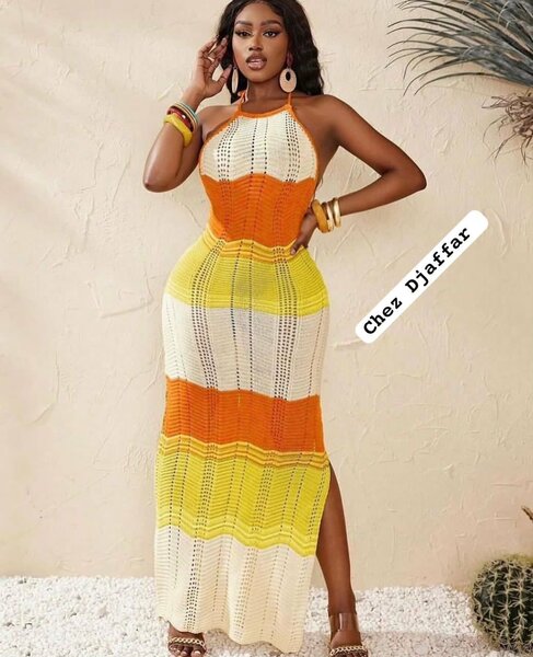 Robe Tricotée Évasée Élégante