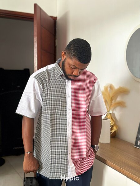 Chemise à carreaux bicolore