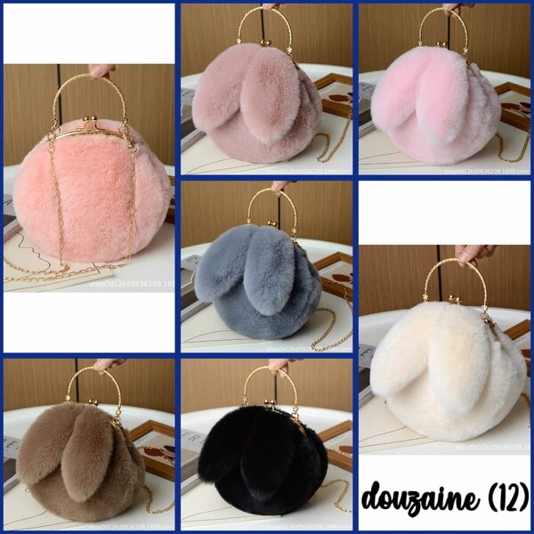 Sac peluche douce multicolore