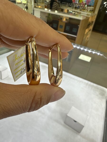 Золотые серьги: проба 585 : Производство Турция