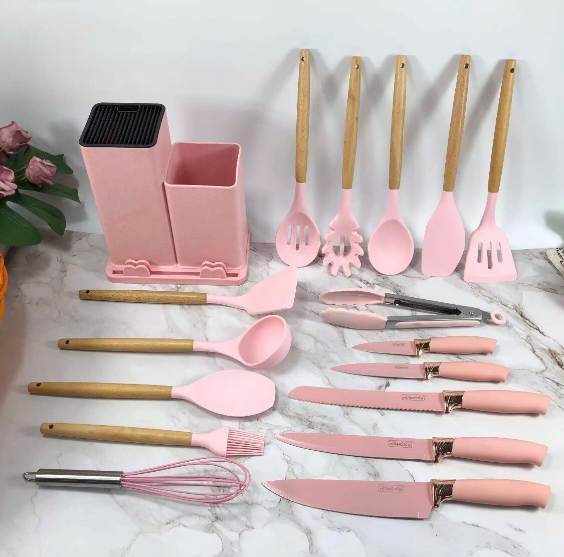 Ensemble d'ustensiles de cuisine en silicone