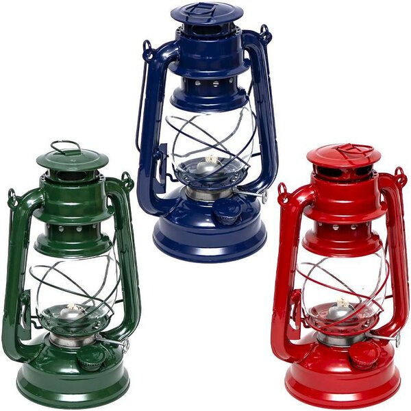 Lampe tempête vintage métal coloré