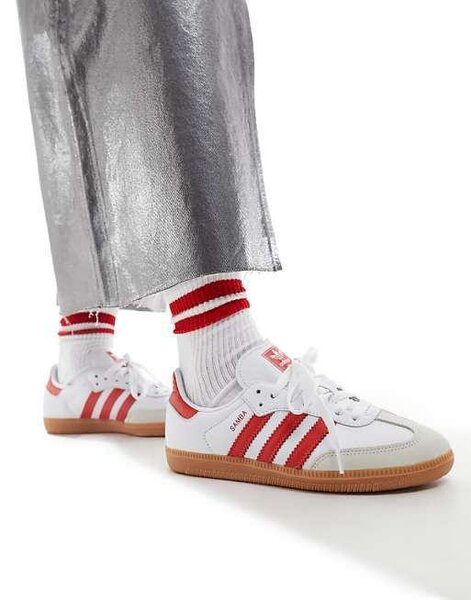 Baskets Adidas Samba Blanc Rouge