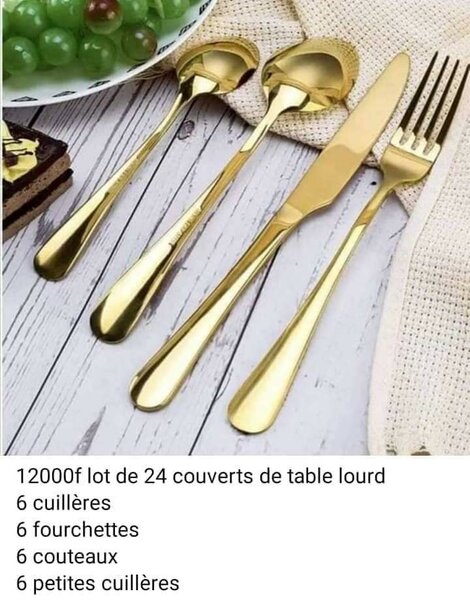  lot de 24 couverts de table lourd