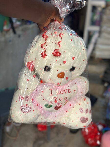 Ours en peluche blanc 'I love you'