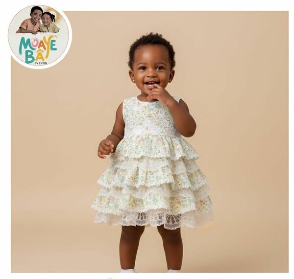 Robe bébé en dentelle fleurie