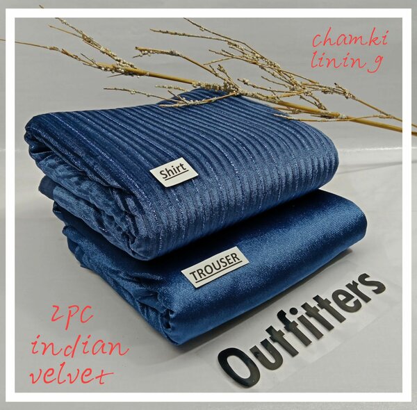 Velvet 2pc Indian velvet, women clothes unstitched suit