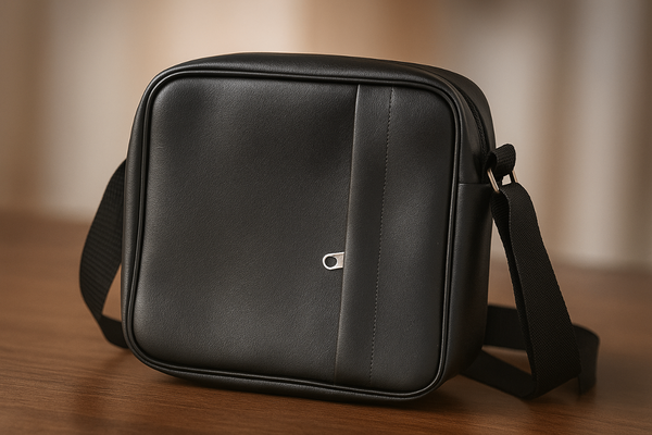 Sac bandoulière en cuir noir