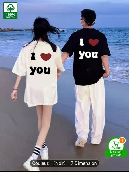 T-shirt couple 'I love you'
