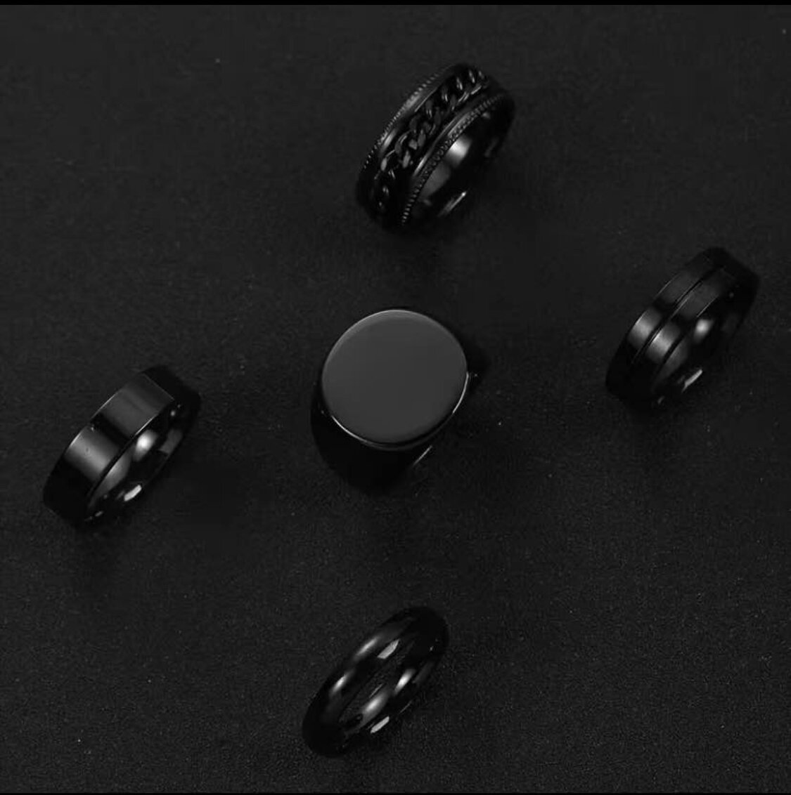 Lot de 5 Bagues en Acier