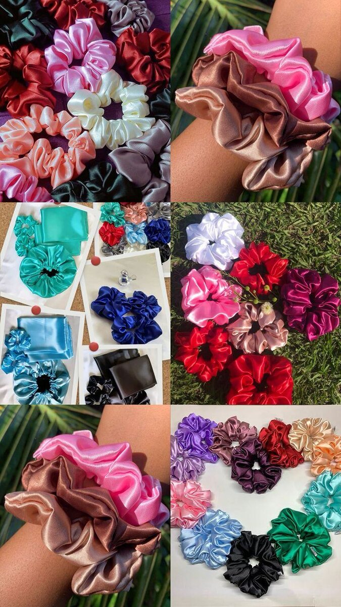 Chouchous en satin colorés