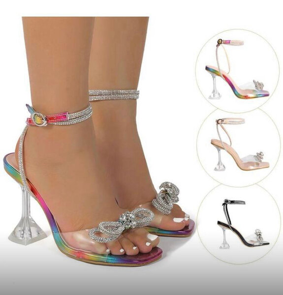 Crystal Clear Strap Heels