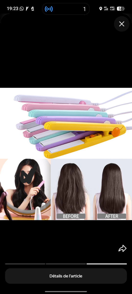 Mini lisseur cheveux portable