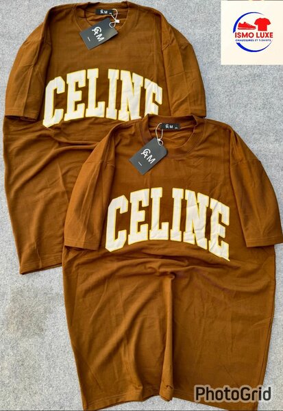 T-shirt marron unisexe "Celine"