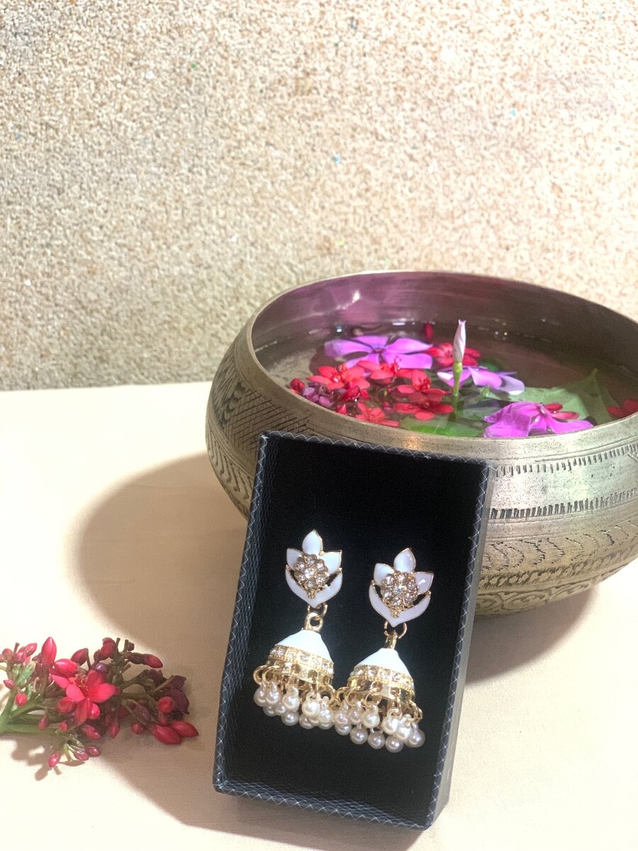 White Indian Jhumki