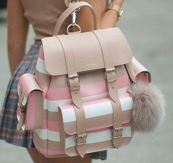 Sac à dos élégant rayé pour femme