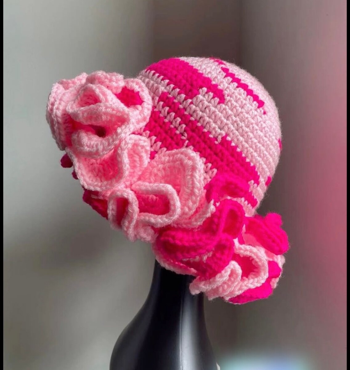 Chapeau au Crochet Coloré cat