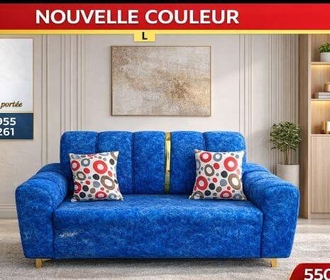 Canapé convertible bleu en tissu