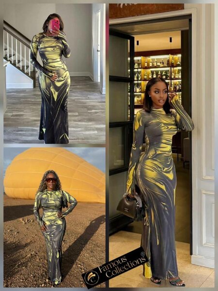 Robe longue à motifs luxueux