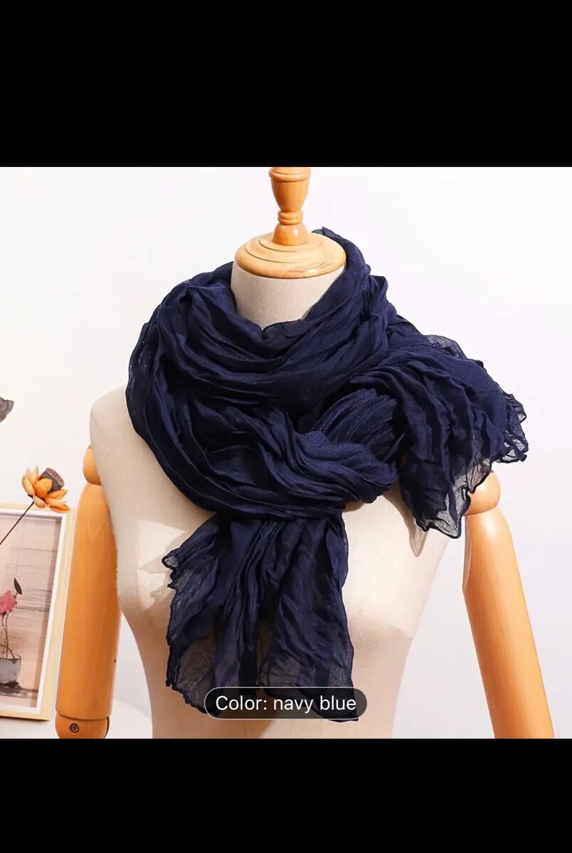 Women Scarf Soft Crinkled Shawl