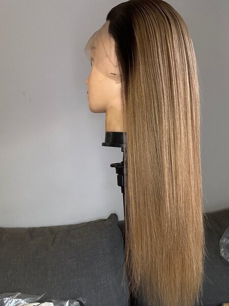 18inches frontal blonde hair with dark roots