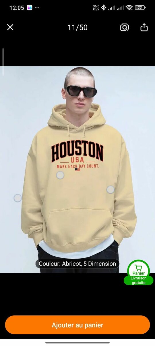 Sweat à Capuche Houston Unisexe