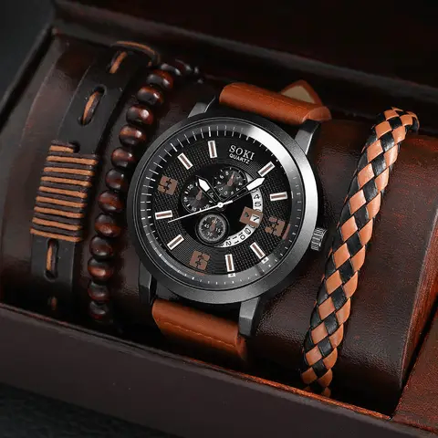 Chic ensemble montre et bracelet homme
