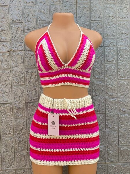 Ensemble crochet coloré pour femmes