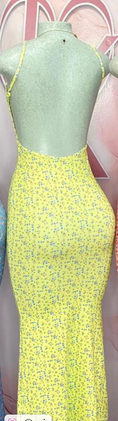 Women's fitted sundress with an open back