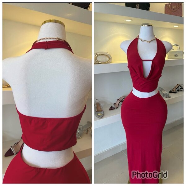 Robe Rouge Évasée Femme