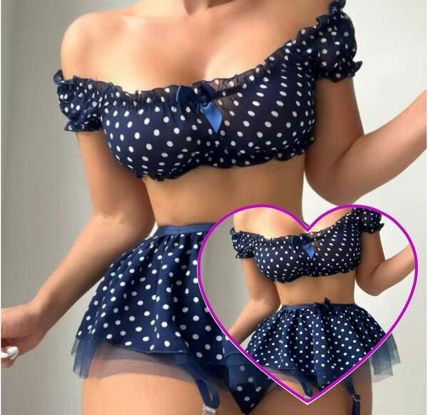 Ensemble Bikini Pois Bleu