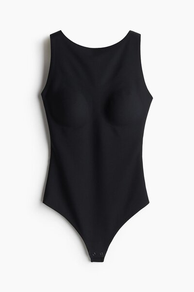 Body noir sans manches élégant