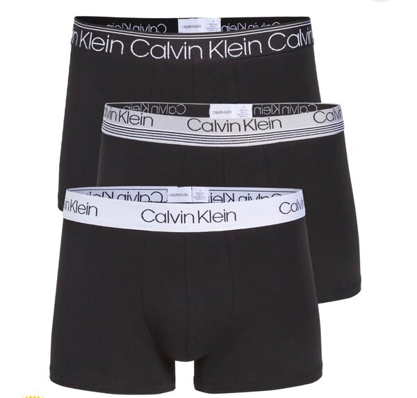 Calvin Klein Men's Trunk Underwear 3 Pack - Black, White, Si