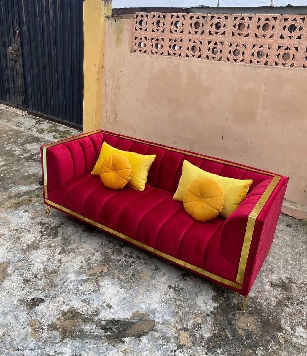 3 Seater with gold outline