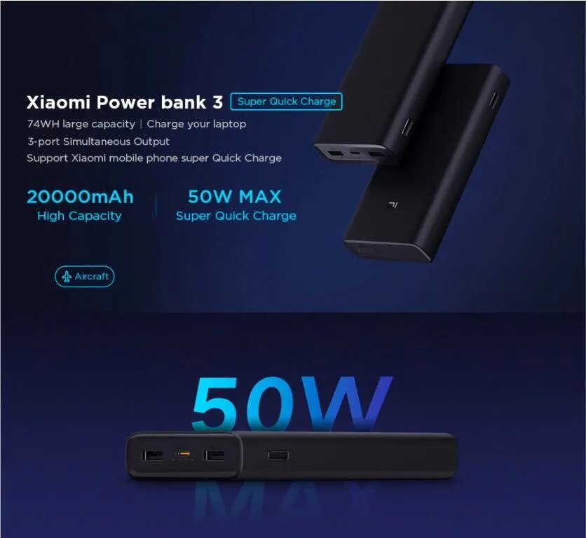 Xiaomi Power Bank 3 20000mAh