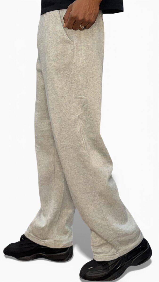 Pantalon large en molleton gris