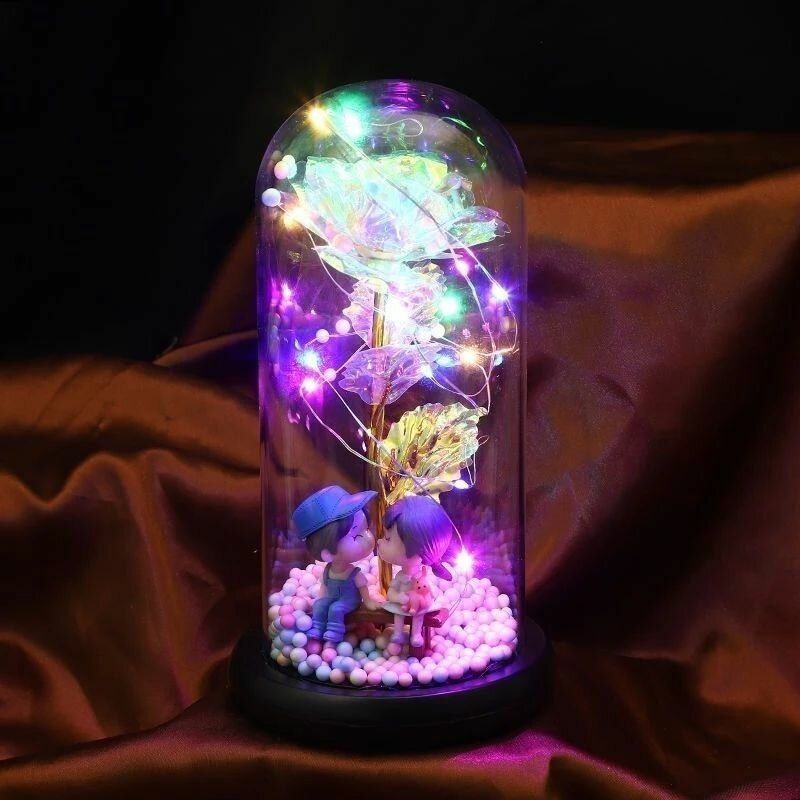 Светильник Роза под стеклянным куполом