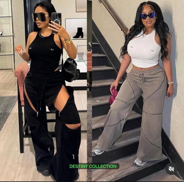 Pantalons stylés à découpes